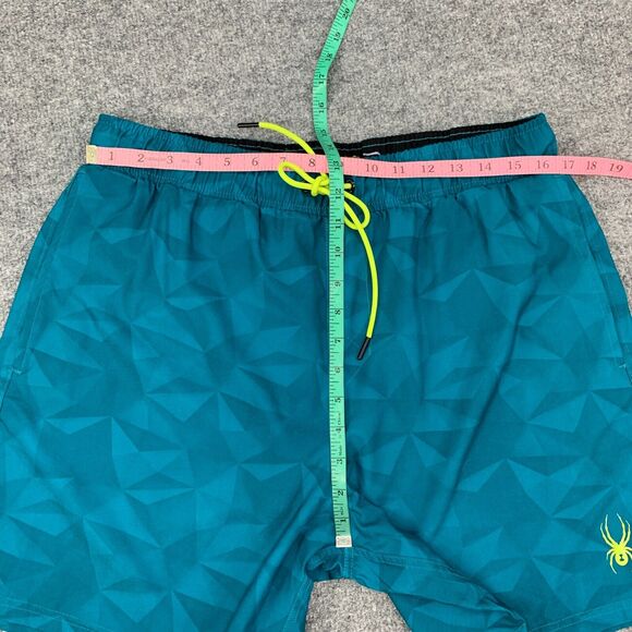 Spyder Swim Trunks Mens XXL 2XL Teal Brief Lined Drawstring Tie Beach Shorts - Picture 6 of 14